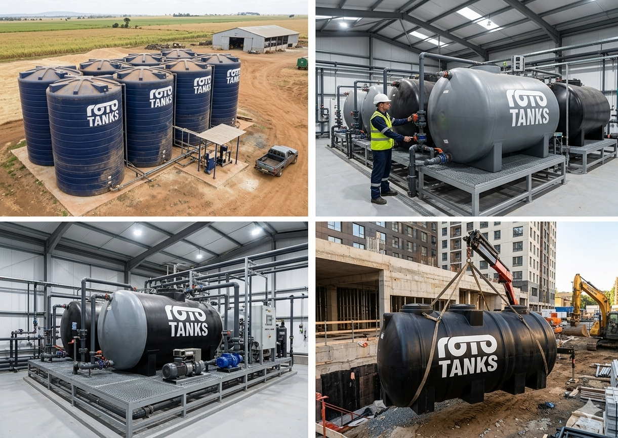 16,000 L plastic water storage tank